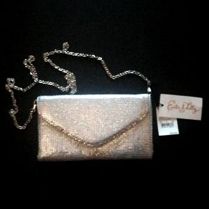 Estee & Lilly silver metallic evening bag